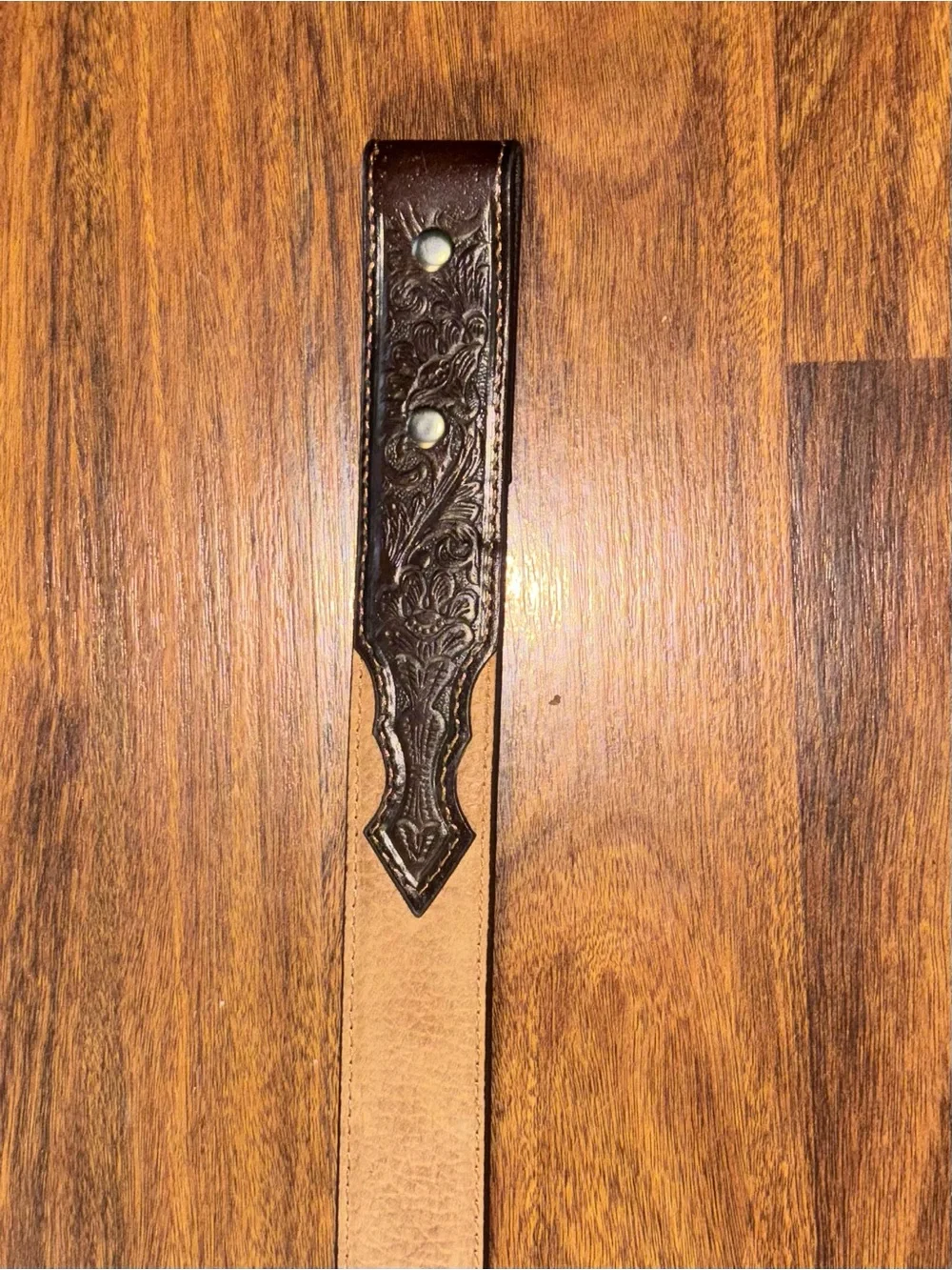 Ariat Kids Belt in Tan with Dark Brown Decorative Tips